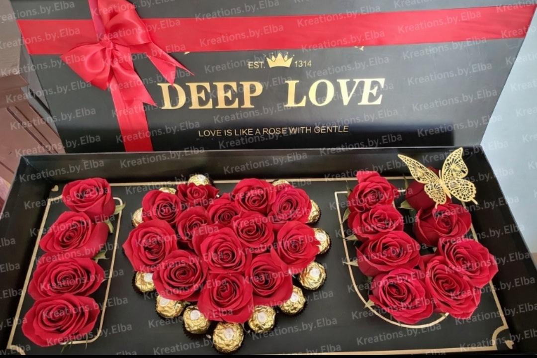 Luxury “LOVE” Rose & Chocolate Gift Box – 25 Roses